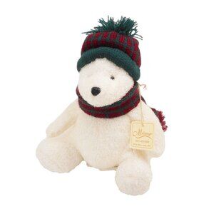 Marcel Schurman Plush Polar Bear Toy in Winter Hat and Scarf Holiday Christmas